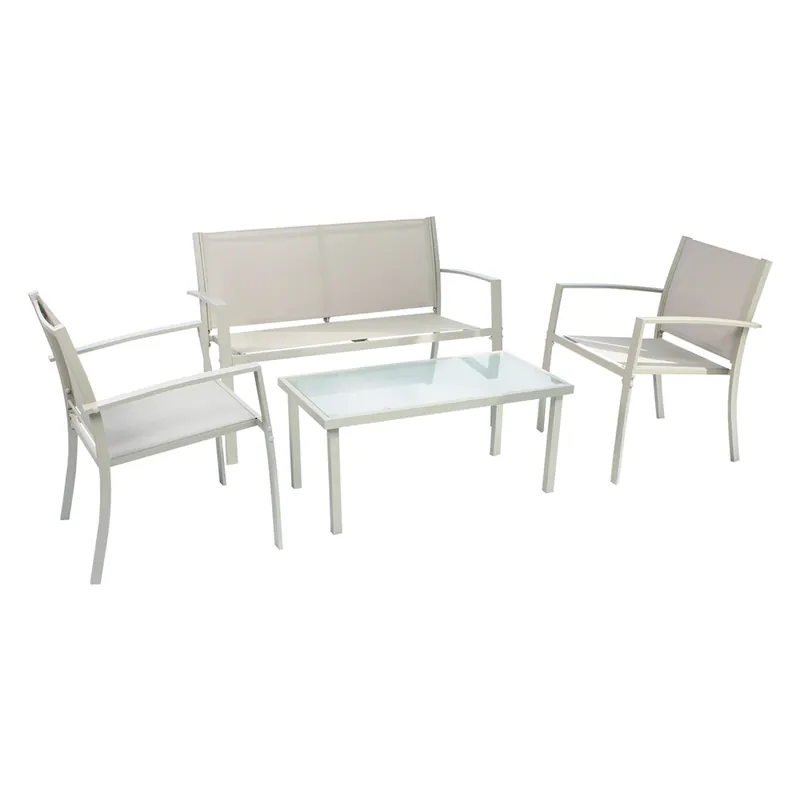 Meest Verkocht SET GIARDINO IN ACCIAIO ‘SCARLINO‘ colore tortora