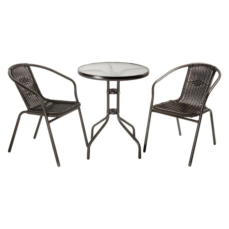 Uitverkoop SET GIARDINO IN POLYRATTAN ‘ACHILLE‘ colore marrone/antracite