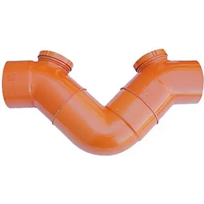 Merkproduct SIFONE ORIZZONTALE 2 TAPPI IN PVC ROSSO. Misura Diam. 160
