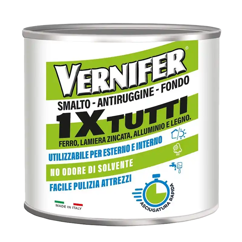 Beperkt Aanbod SMALTO ANTIRUGGINE FONDO ‘1XTUTTI‘ VERNIFER. Modello SMALTO ANTIRUGGINE FONDO ‘1XTUTTI‘ VERNIFER 500 ml - Nero satinato