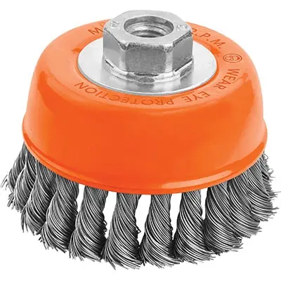 SPAZZOLA ACCIAIO RITORTO A TAZZA + FIL 7701 WOKIN. Modello MM 100 F.M14 770104 Superprijs