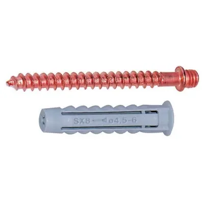 Op = Op TASSELLO CON DOPPIA VITE M6 IN OTTONE RAMATO. Misura Lungh. 8