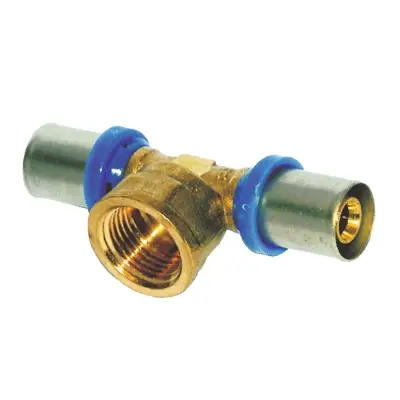 TEE MULTISTRATO PRESSARE FILETTO FEMMINA BAMPI. Modello OTTONE MM 20X1/2F Gratis Retour
