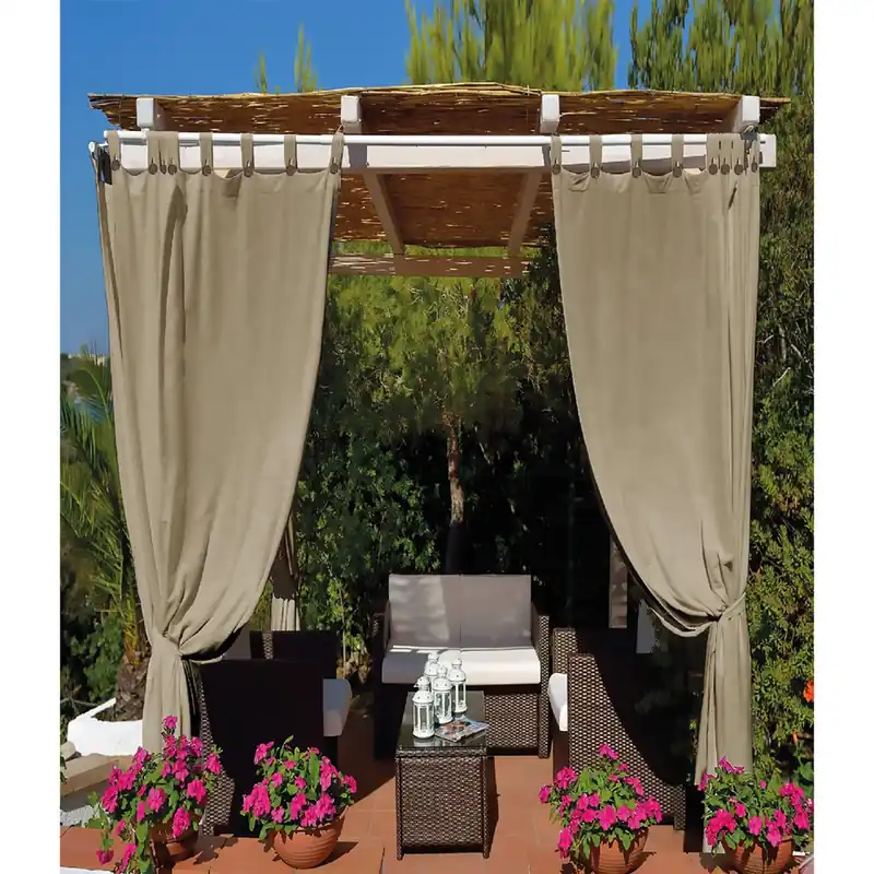 TENDA PER GAZEBO CON PASSANTI E BOTTONI TIPO ‘LUX‘ cm.140 x H.270 - tortora Actieprijs