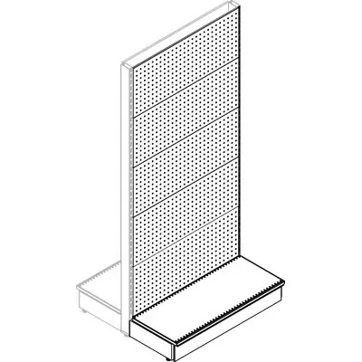 TRASFORMAZIONE A GONDOLA ESTENSIONE MARKET. Modello SCHIENALE FORATO RAL 9016 CM 100 H.CM 215 Bestel Nu