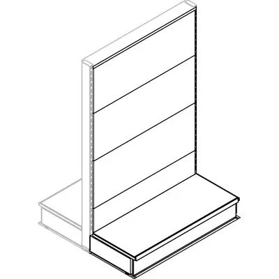 TRASFORMAZIONE A GONDOLA ESTENSIONE MARKET. Modello SCHIENALE LISCIO RAL 9016 CM 100 H.CM 155 Express Levering