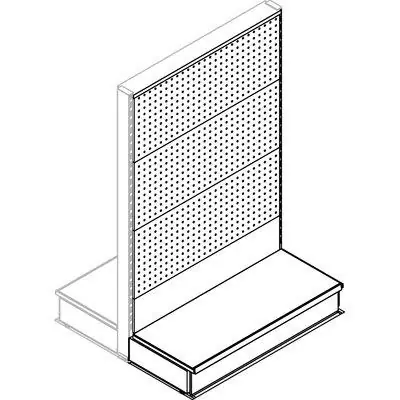 TRASFORMAZIONE A GONDOLA SCAFFALE MARKET. Modello SCHIENALE MIX RAL 9016 CM 100 H.CM 155 Laatste Versie