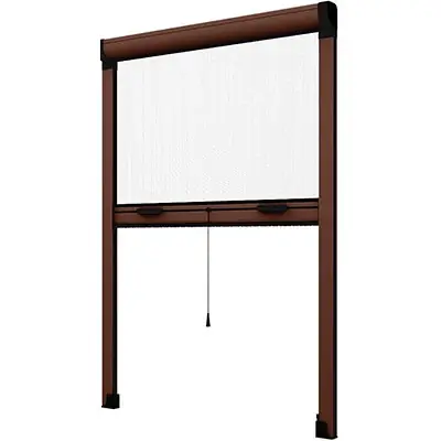ZANZARIERA KIT FINESTRA EFFE. Modello MARRONE RAL 8017 FIBRA VETRO/PVC CM 120 H.CM 170 Fabrieksprijs