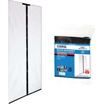 Direct Beschikbaar ZANZARIERA PORTA ECCO MAGNET IRS. Modello POLIESTERE NERO PANNELLI 2 CM 140 H.CM 240