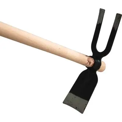 ZAPPA BIDENTE OCCHIO TONDO 228 + MANICO ORSATTI. Modello ACCIAIO FORGIATO/FAGGIO GR 600 MM 80X310 H.CM 130 Koop Vandaag