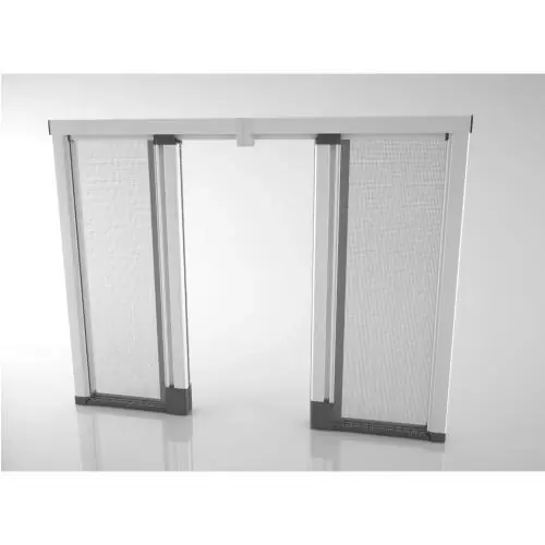 Zanzariera Bettio Neoscenica senza barriere anti cimice (con attacco frontale). Anta doppia Merkproduct