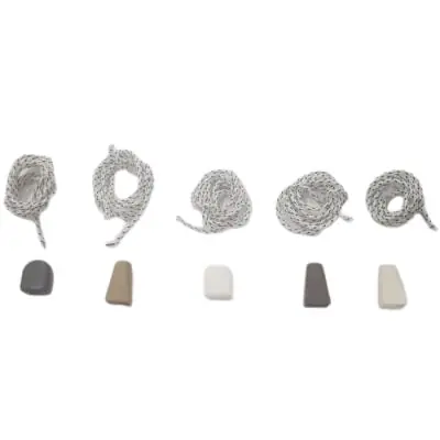 Lage Kosten kit cordino fermacorda e campanella per verticali a molla serie bottoni. Colore Avorio