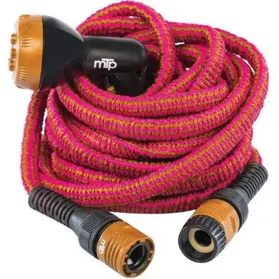 TUBO IRRIGAZIONE ESTENSIBILE WALLY ITALY. Modello MT 7,5/15 BRONZO/FUCSIA +RACCORDI+PISTOLA Voordeelprijs