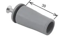 Tappo di arresto con rondella in plastica e vite zincata 5 mm (montato) H = 39 mm. Colore Grigio Speciale Aanbieding