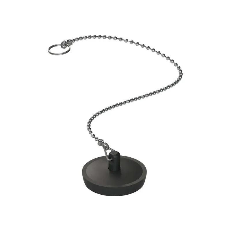 Veilige Betaling Tappo Lavandino Gomma Nera con Catenella Ø52 mm
