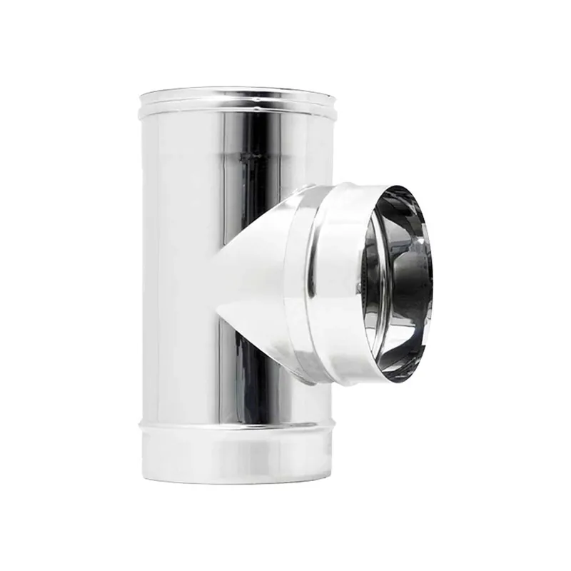 Beste Prijs Tee Inox F/M/M 90° Monoparete Ø180mm - Raccordo Scarico Fumi