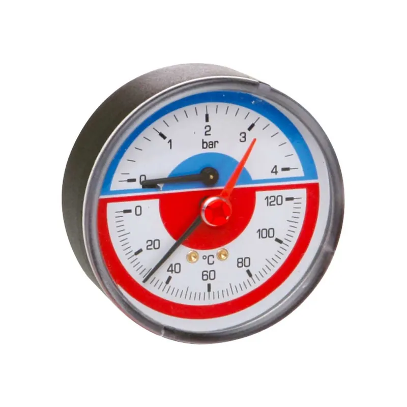 Must-Have Termomanometro Attacco Posteriore Ø 80, 0-10 Atm, 0-120°C
