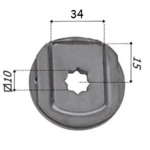 Testina sfilabile con foro a stella per supporto motore a cassonetto - Per vano 34mm Beste Prijs