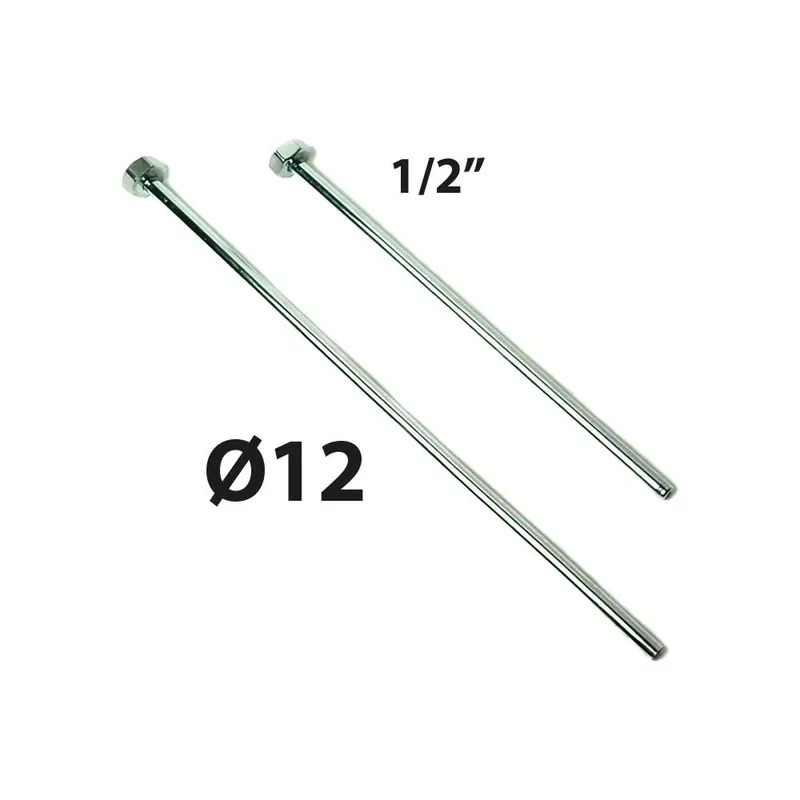 Aanbieding Tubetto Rame Cromato Ø12 F 1/2 40cm con Cartella e Calotta