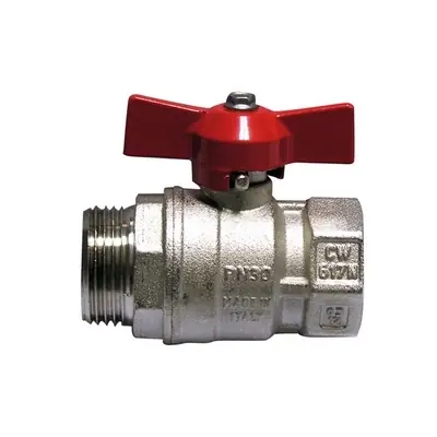 VALVOLA A SFERA MF CON FARFALLA LEVA ROSSA. Misura 3/4" (DN 20) 30 bar / 435 psi Korting