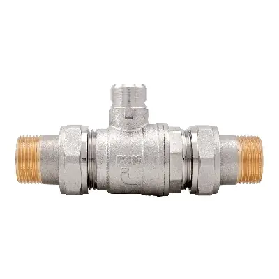VALVOLA DI ZONA A SFERA A 2 VIE CON DOPPIO BOCCHETTONE. Misura 1" DN 25 Express Levering