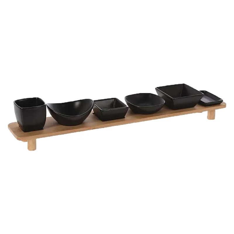 VASSOIO IN BIMATERIALE CON SET CIOTOLE cm 50 x 10 x h.8 Gereduceerde Prijs