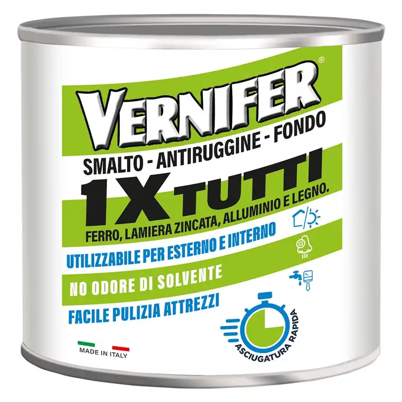 Alleen Vandaag VERNICE ANTIRUGGINE ACRILICA ‘VERNIFER 1 X TUTTI‘ Ml. 500 - grigio medio brillante (4607). Modello Ml. 500 - grigio medio brillante (4607)