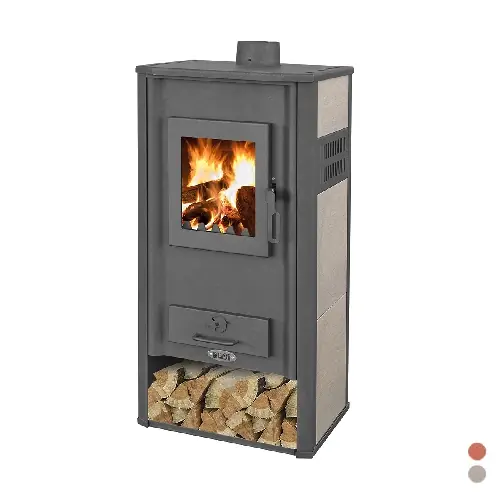 Premium STUFA A LEGNA GINEVRA HYDRO 20-22 KW. Modello Beige