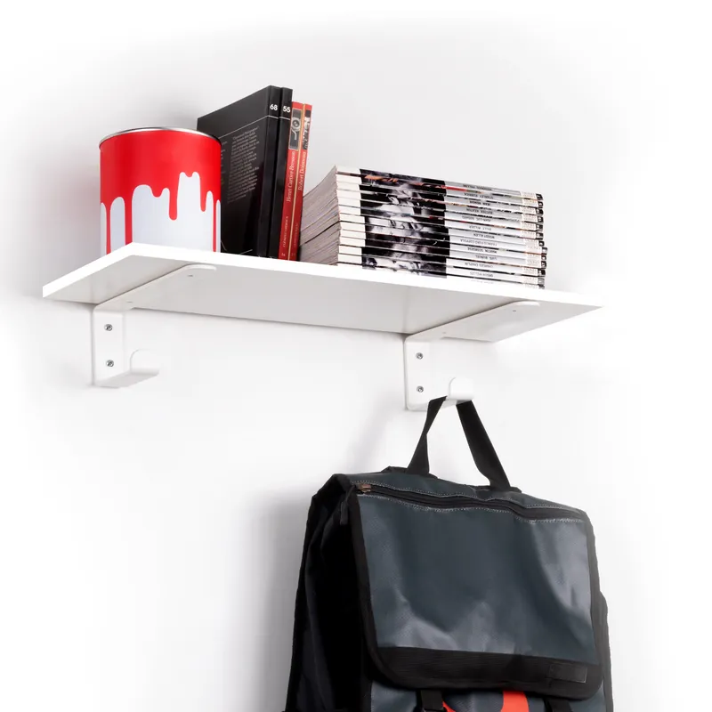 Set di supporti per mensole in legno Shelf con gancio integrato Voordeelprijs