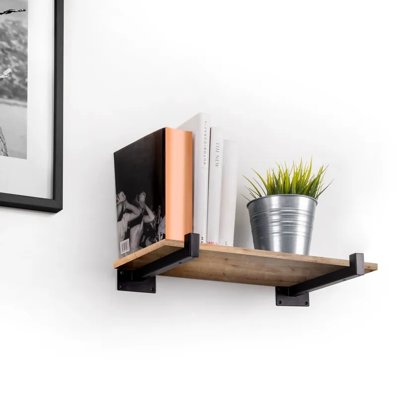 Betrouwbaar Set di supporti per mensole in legno Shelf dritto con tubo quadro