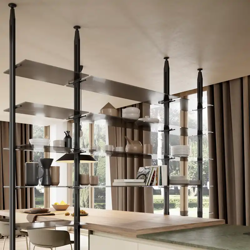 Aanbieding Set staffe Zero per mensola in vetro