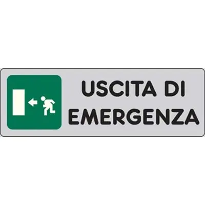 Beperkte Voorraad TARGA SEGNALETICA ADESIVA USCITA EMERGENZA SX