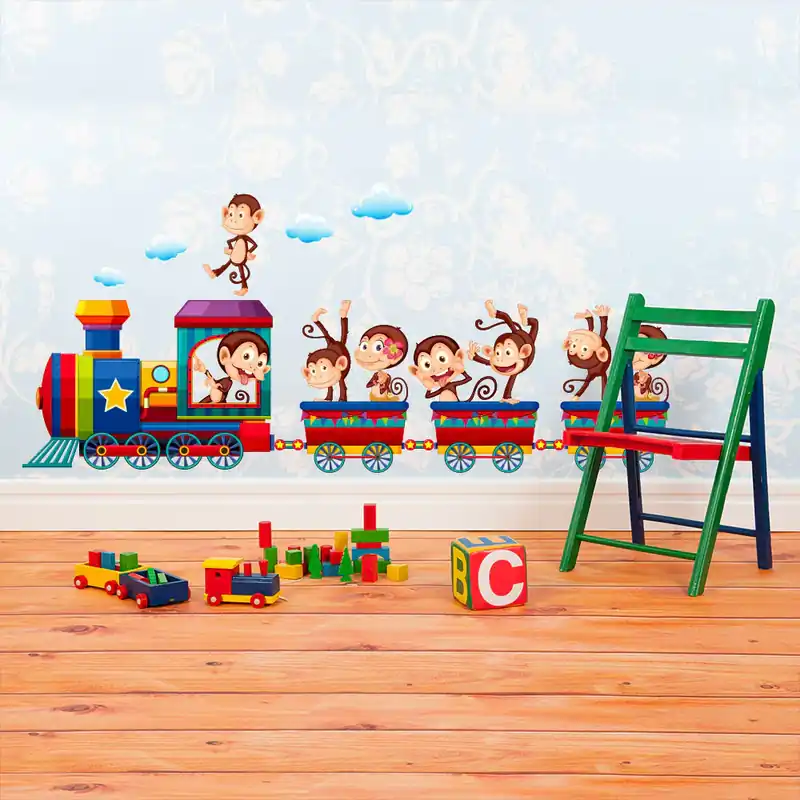 Trenino con scimmiette - 120x30 cm Aanbieding