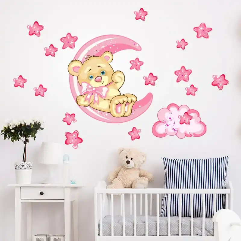 Veilige Betaling Orsetto buonanotte luna (rosa) - 40x30 cm (2 pz)