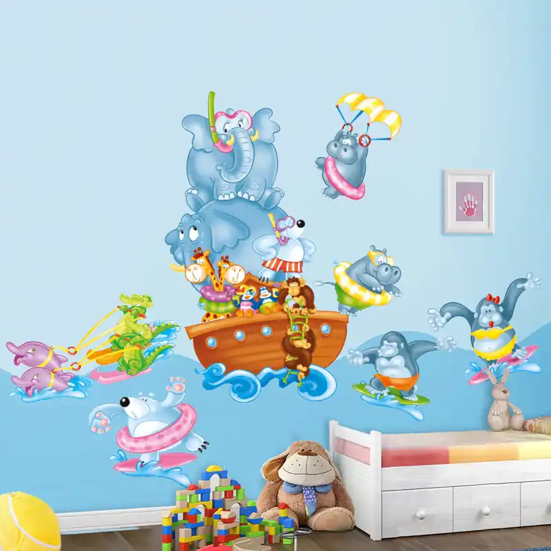 Arca degli animali surfisti - 120x60 cm (2 pz) Rechtstreeks Van De Fabrikant