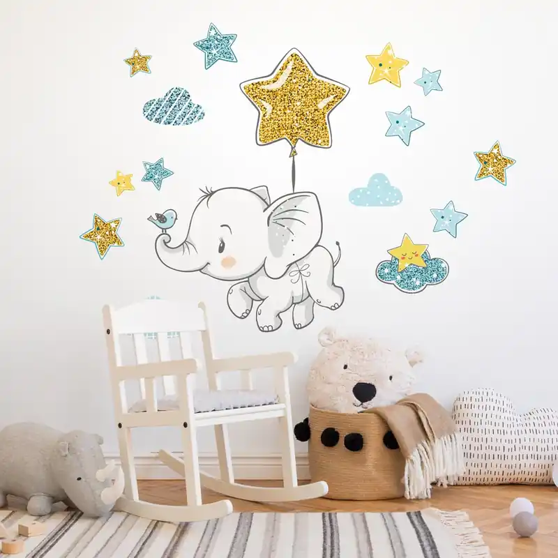 Elefantino tra le stelle - 40x30 cm (2 pz) Direct Verzonden