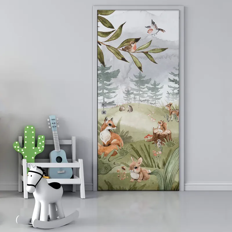 Gereduceerde Prijs Porta Watercolor animal - 60 cm / 200 cm