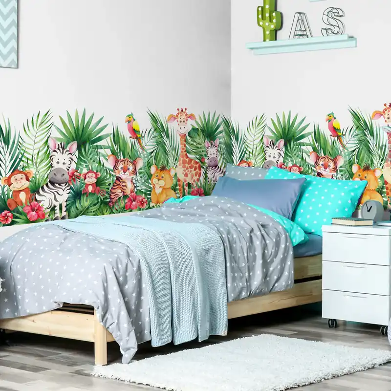 Fabrieksprijs Fascia Little animals in the jungle - 120x30 cm