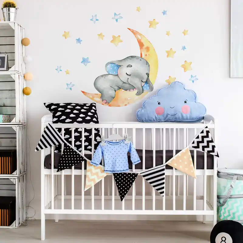 Elefantino sulla luna - 40x30 cm (2 pz) Exclusieve Aanbieding