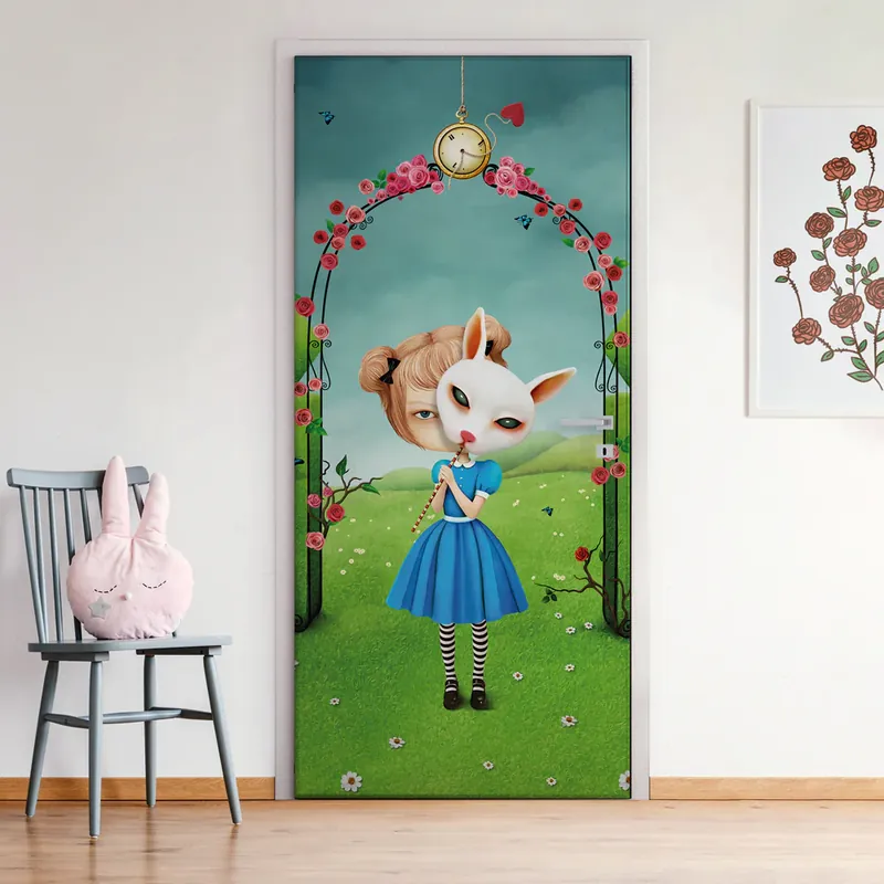 Porta Alice nel suo mondo magico - 60 cm / 200 cm Aanbieding