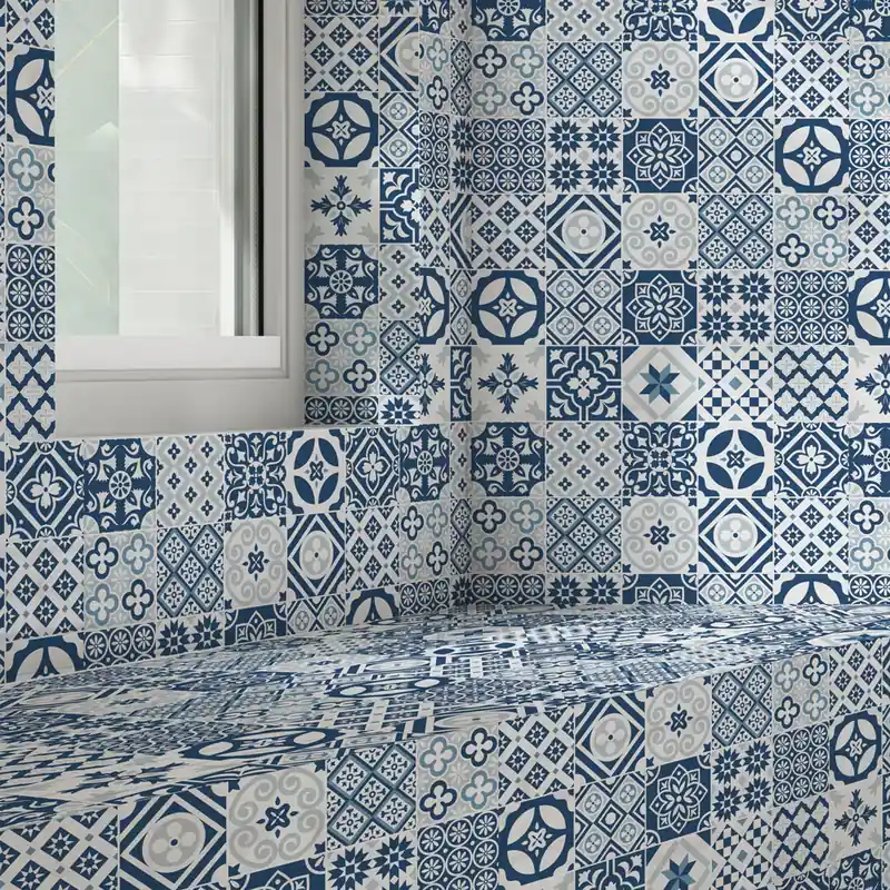 Profondo blu Adesivi per piastrelle - 24 piastrelle 10x10 cm Aanbieding