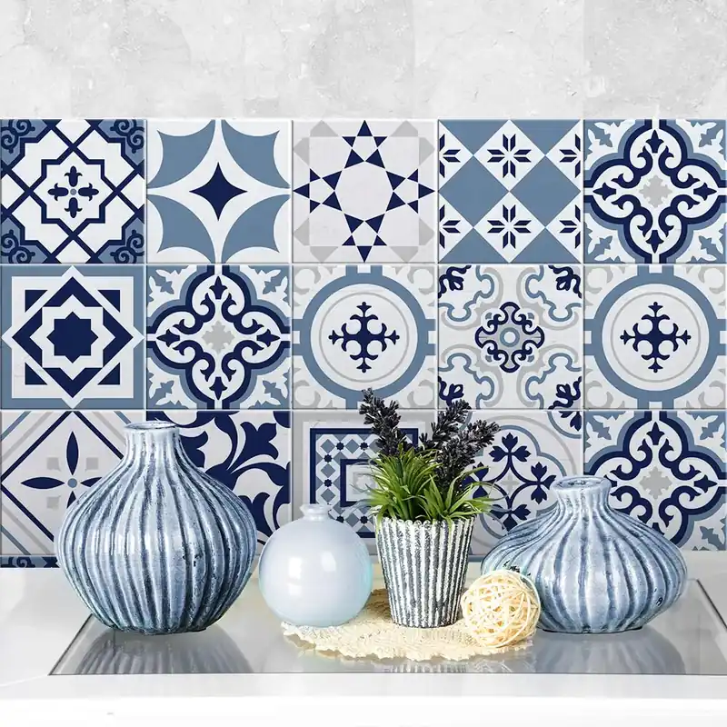 Nieuw Fes blu Adesivi per piastrelle - 24 piastrelle 10x10 cm