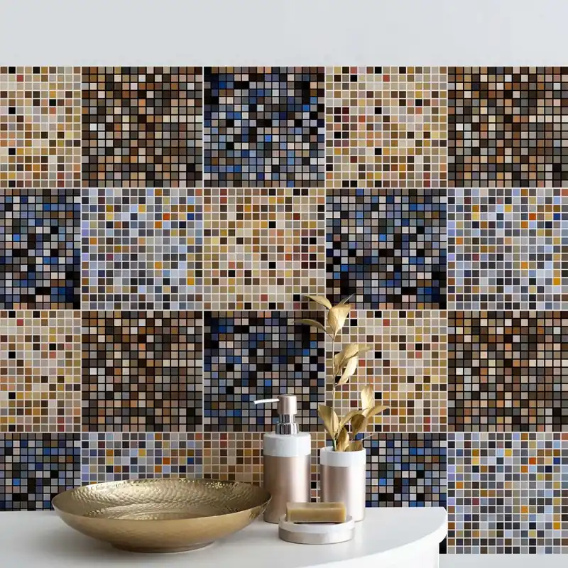 Nu Kopen Mosaico luminoso Adesivi per piastrelle - 72 piastrelle 10x10 cm
