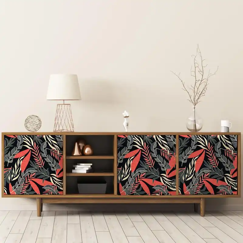 Pellicola adesiva Tropical red and black - 40x200 cm Gratis Retour