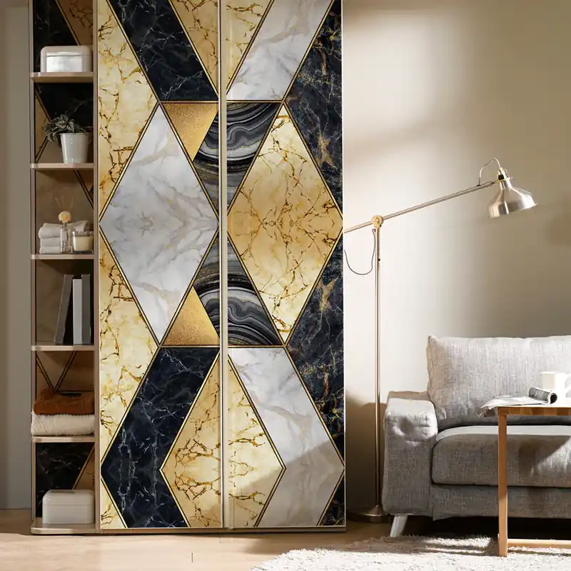 Pellicola adesiva geometric art deco - 40x200 cm Seizoensaanbieding