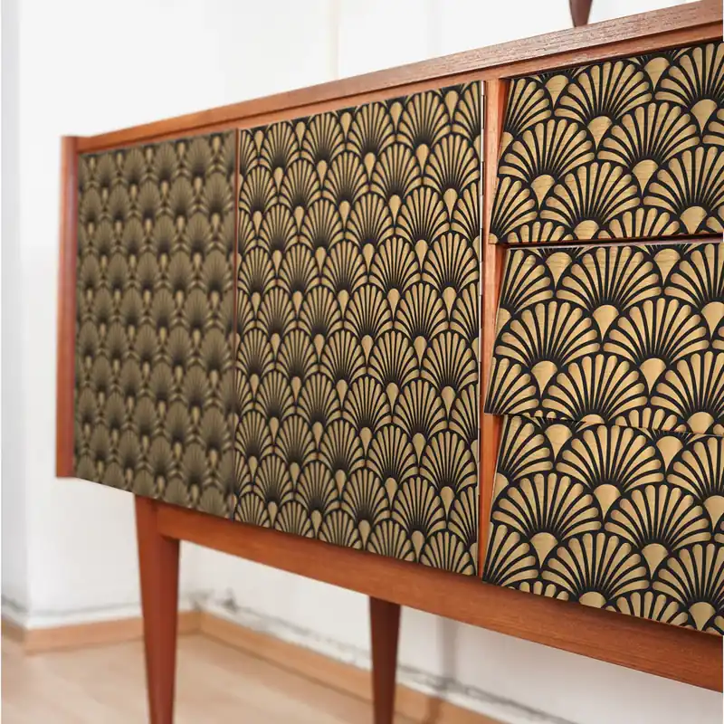 Direct Beschikbaar Pellicola adesiva Art deco ventagli - 40x200 cm