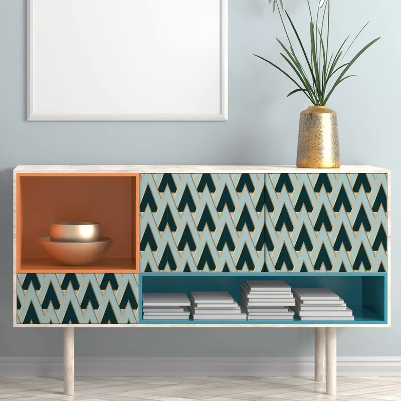 Bestel Nu Pellicola adesiva Geometric green - 40x200 cm