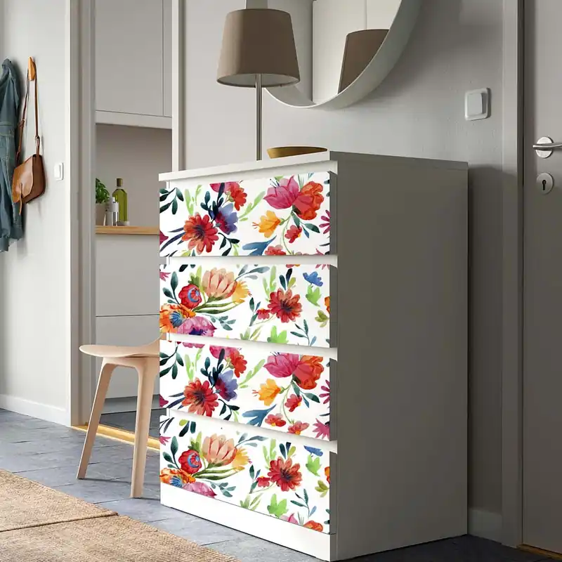 Actieprijs Pellicola adesiva Fiori Colorati - 40x200 cm