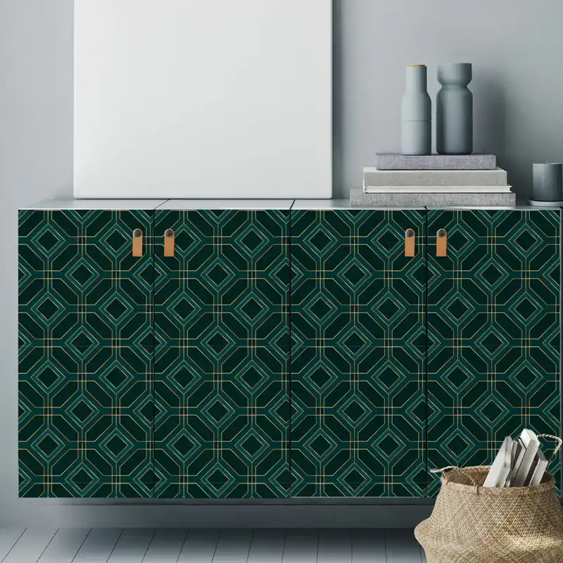 Exclusieve Aanbieding Pellicola adesiva Green-blue motif - 40x200 cm