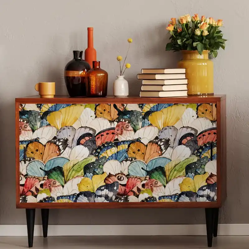 Favoriet Pellicola adesiva Farfalle a colori - 40x200 cm
